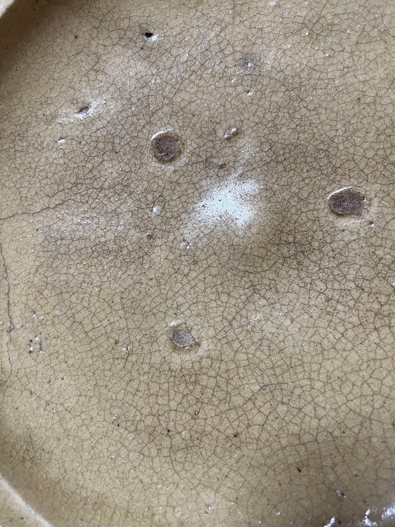 石皿 大皿 瀬戸焼 古瀬戸 黄瀬戸 民藝 骨董 用の美 古物 古窯 JAPAN