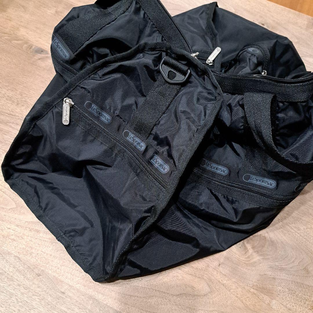 美品　レスポートサック　ボストンバッグ　黒　大容量　ポーチ付き