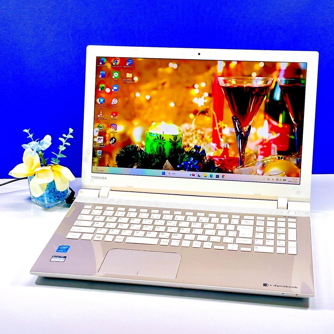 快適SSD✨初期設定済✨Windows11 東芝ゴールドノートパソコン薄型カメラ