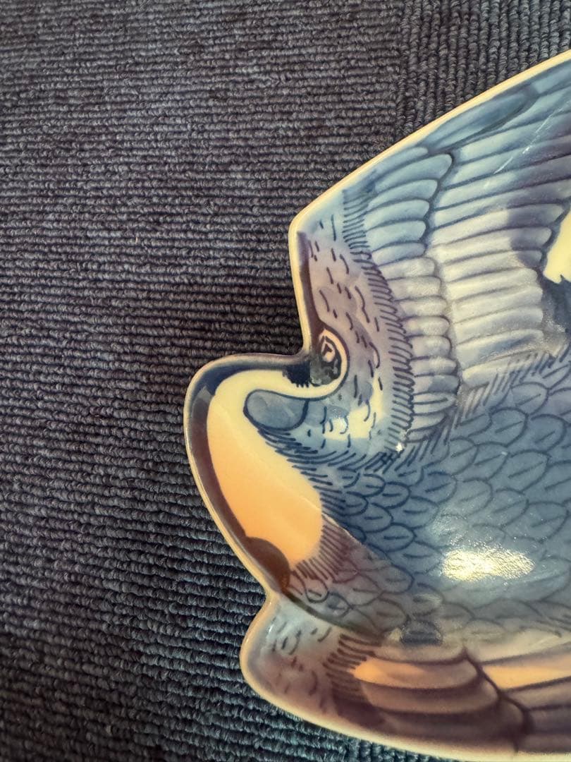 1810  希少　源右衛門　変形皿　鶴文