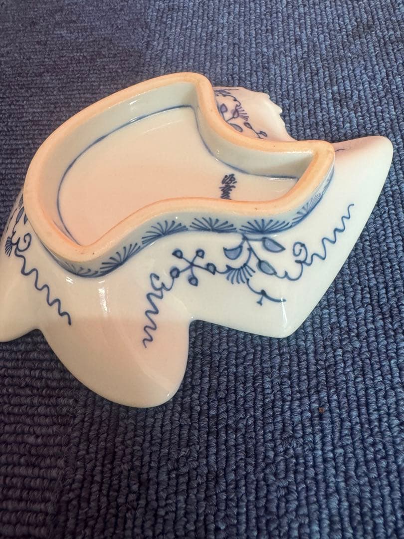 1810  希少　源右衛門　変形皿　鶴文