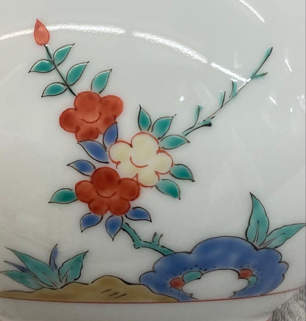 B423b「錦 柳鳥文 瓶」十四代酒井田柿右衛門作　共箱　有田焼　花生