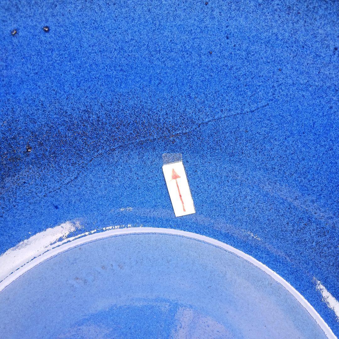 新品　∅50　特大　陶器　睡蓮鉢　手造り　メダカ鉢　難有　ラピスブルー　青LDB