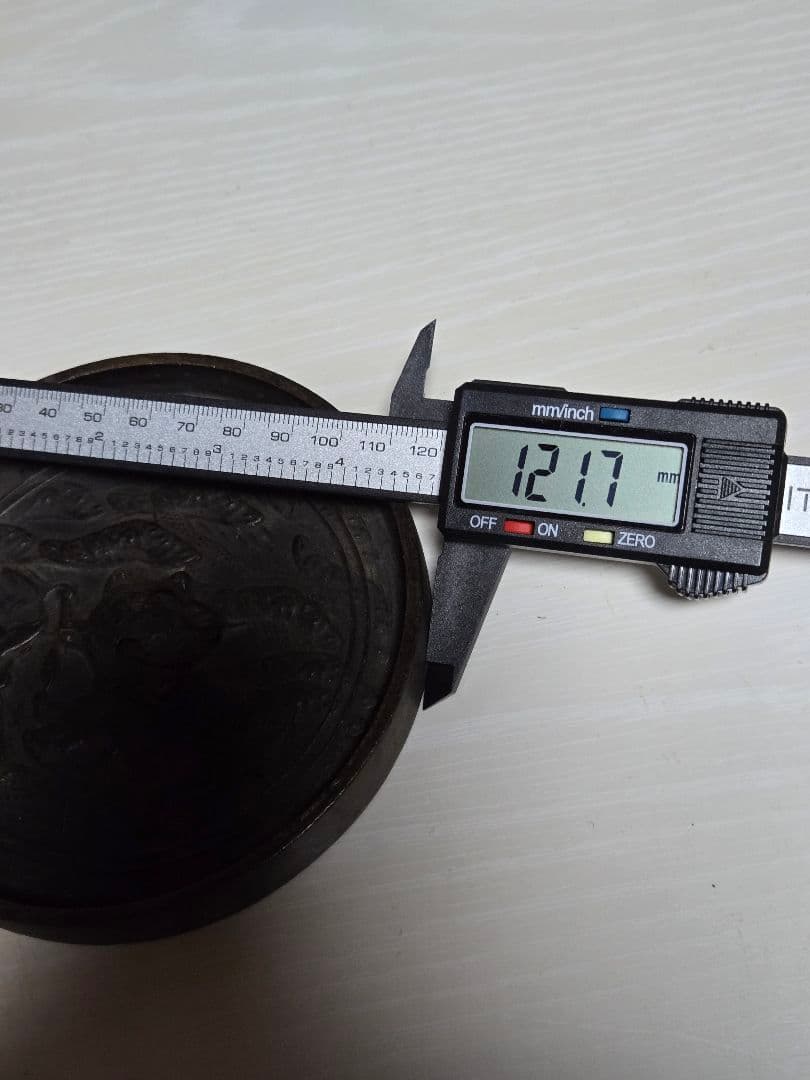 江戸時代　古鏡　和鏡 銅鏡　　円鏡　鶴亀松