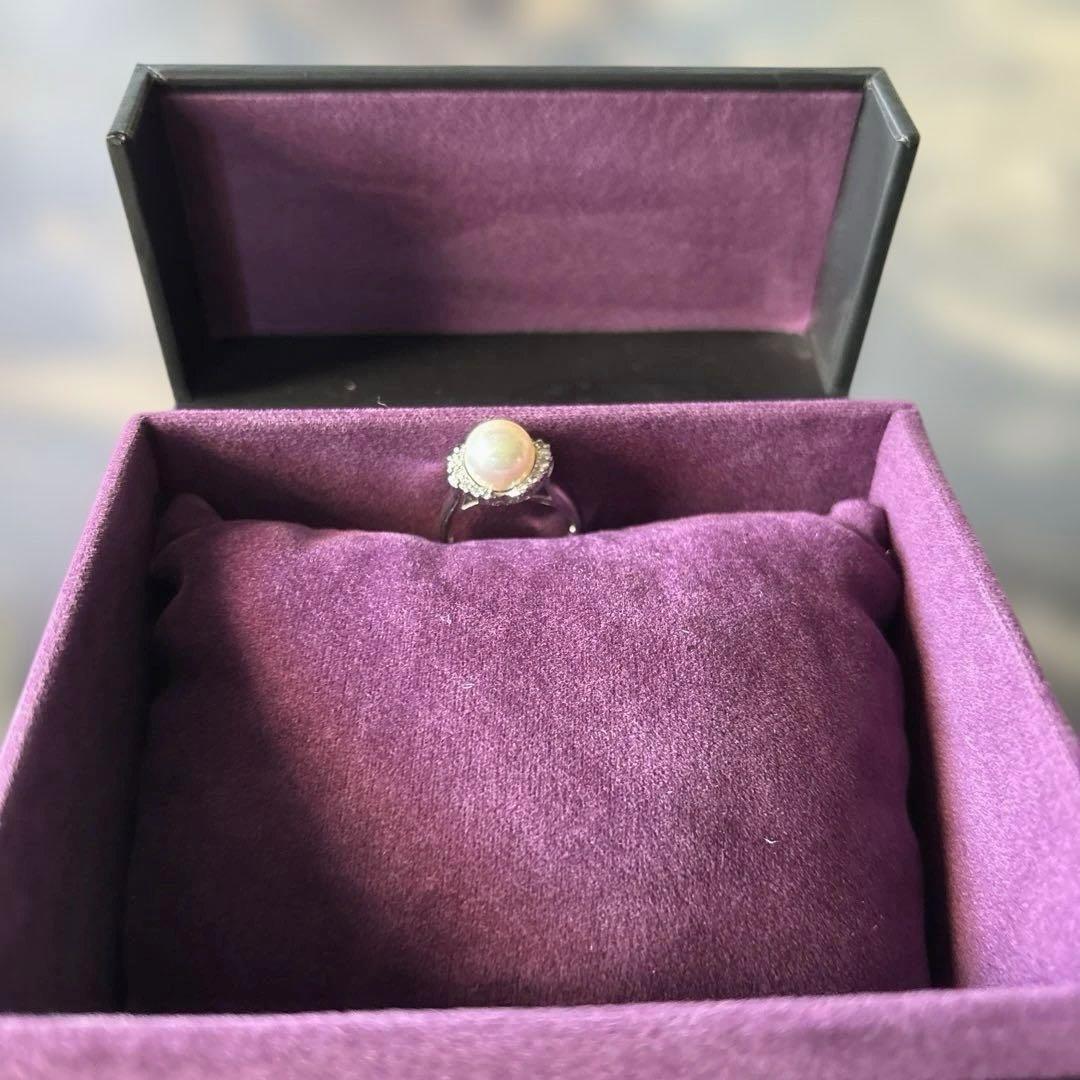 ホワイトゴールド パールリング