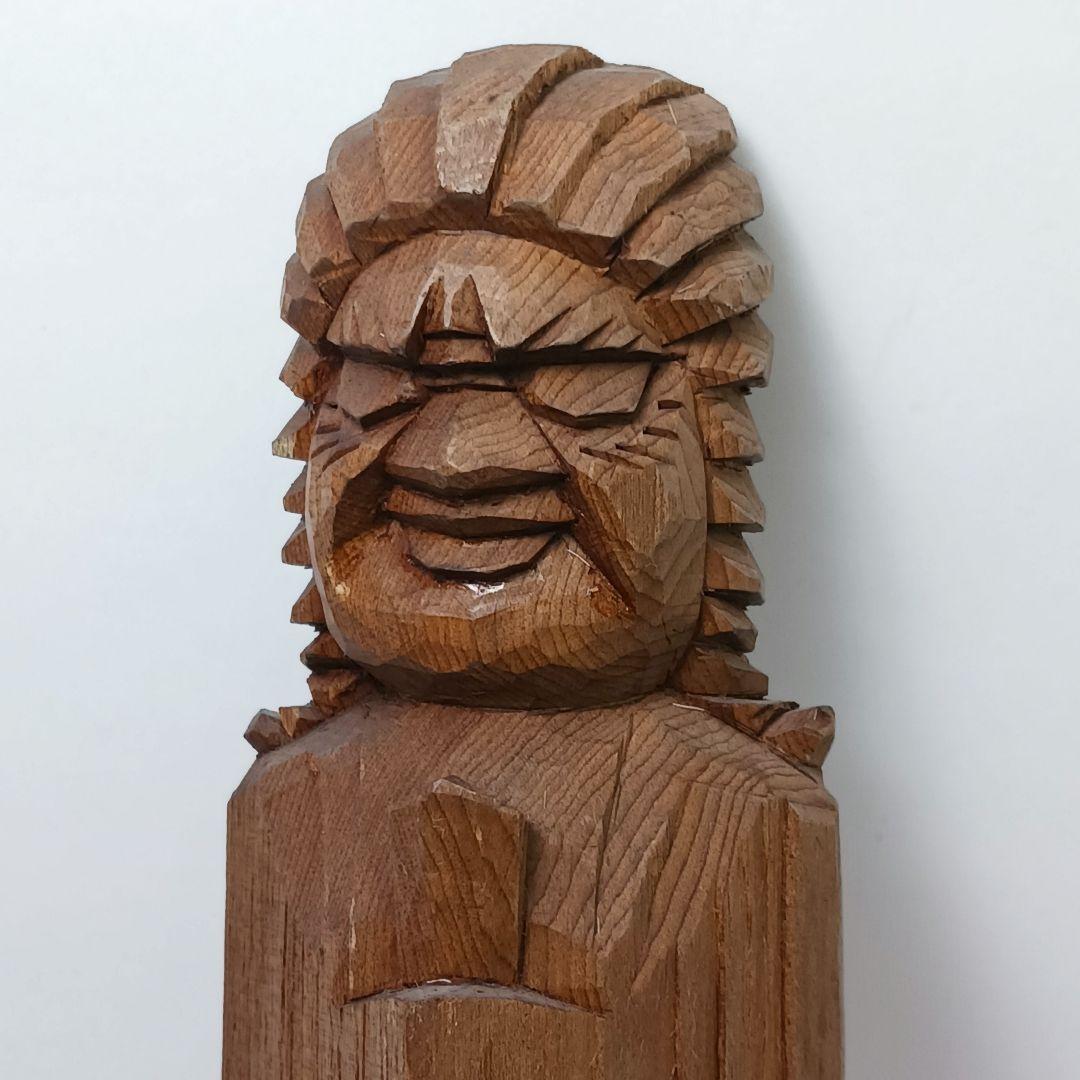 Y2293-28 仏教 木彫り 円空仏 義刀作 高さ29㎝　I