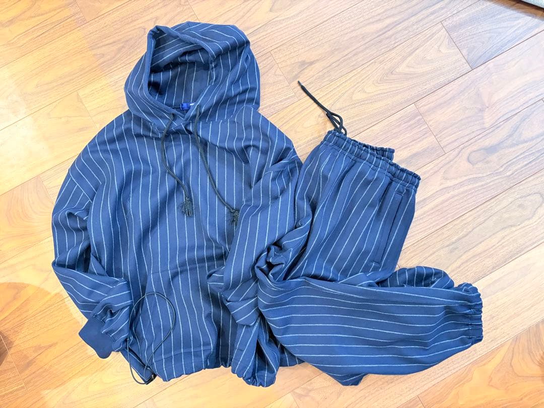 ジュンヤワタナベマン ウール天竺ストライプ セットアップ サイズM