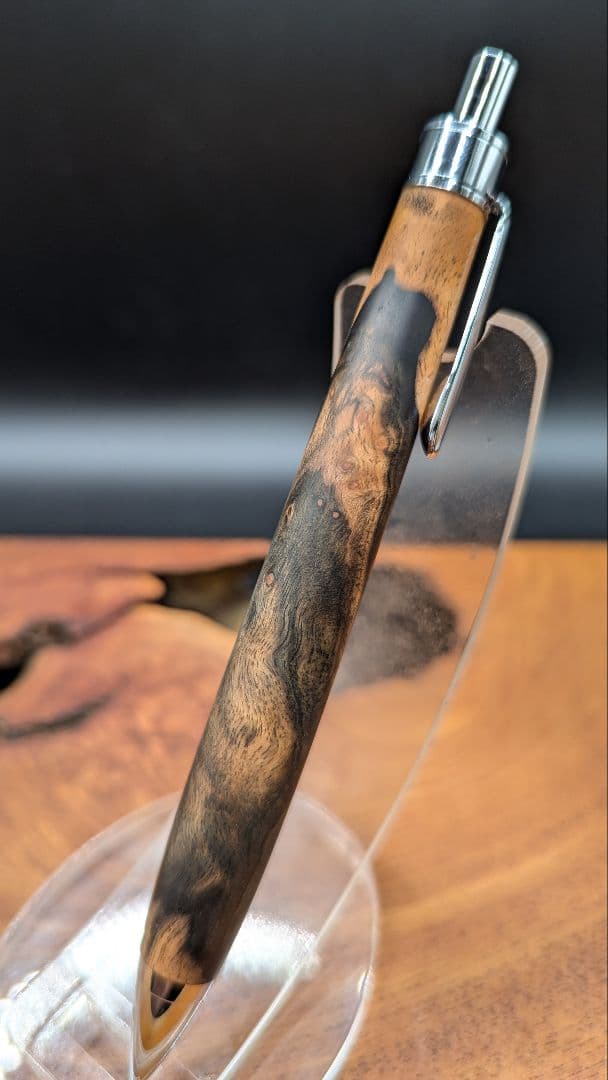 577極上　黒檀　瘤杢　木材シャーペン　ボールペン