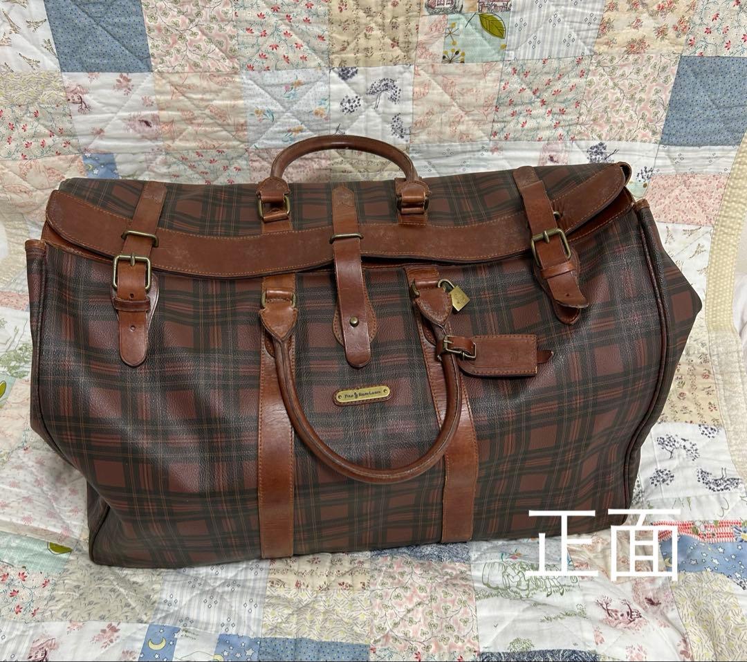 ラルフローレン　チェック柄 ボストンバッグ(大型)