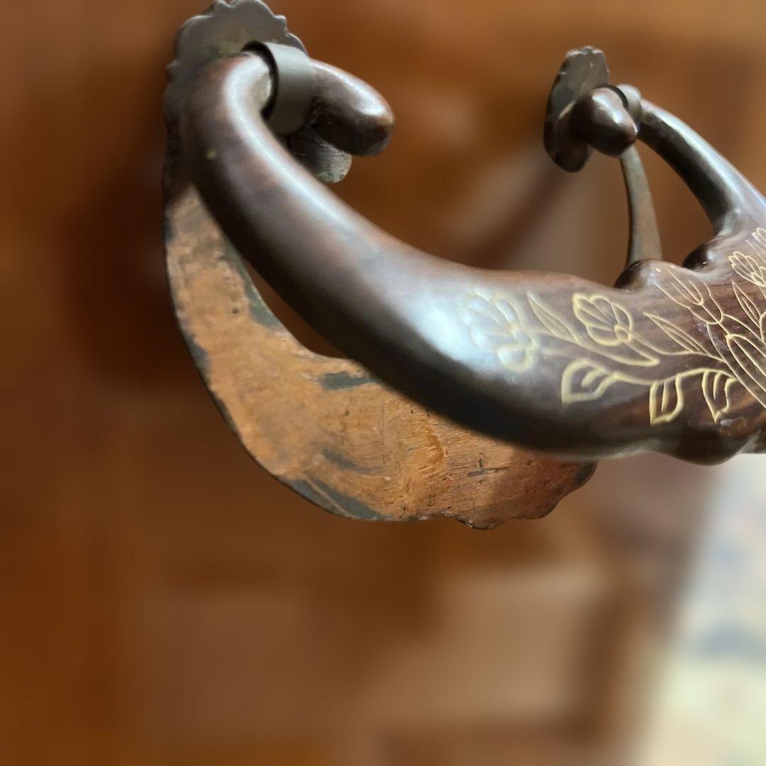 寄木箪笥　木象嵌　３段チェスト　サイドボード 整理箪笥　寄木細工　鍵付き　②