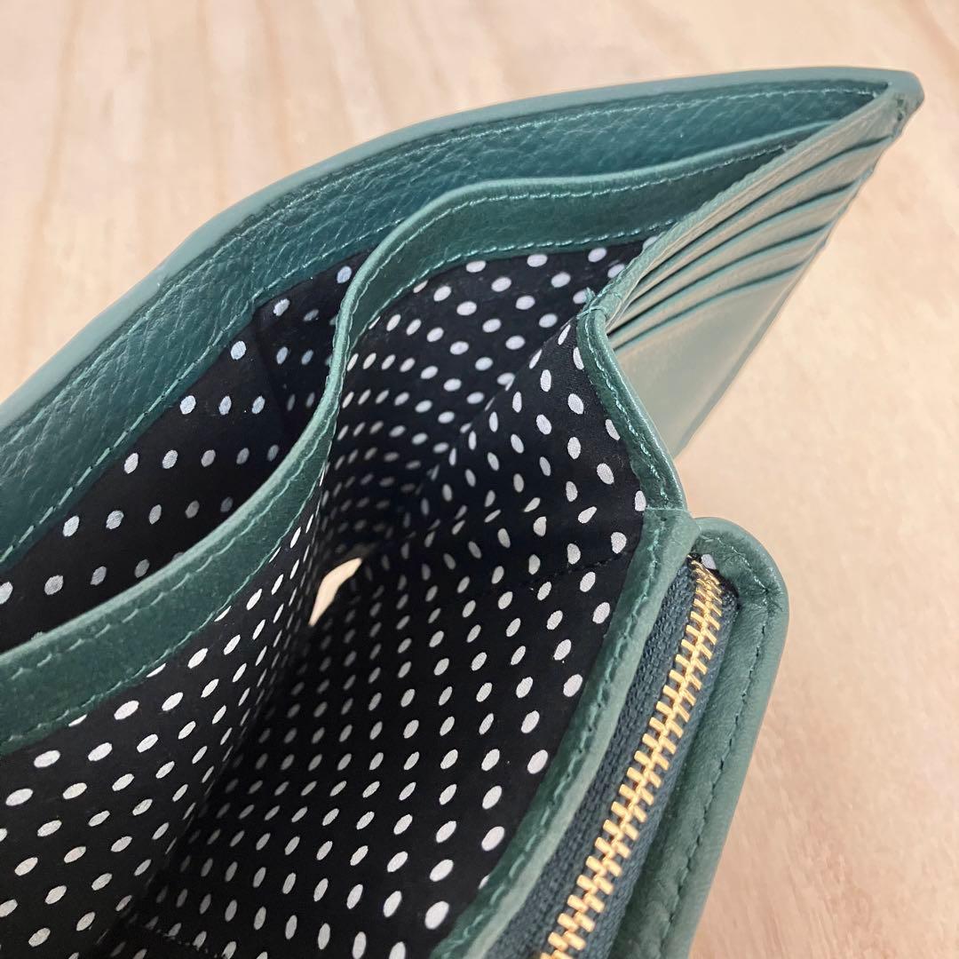 訳あり✨極美品・箱付✨アニエスベー✨三つ折り財布✨グリーン