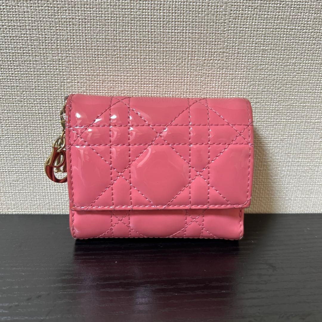 クリスチャンディオール 三つ折り財布 コンパクトウォレットカナージュ