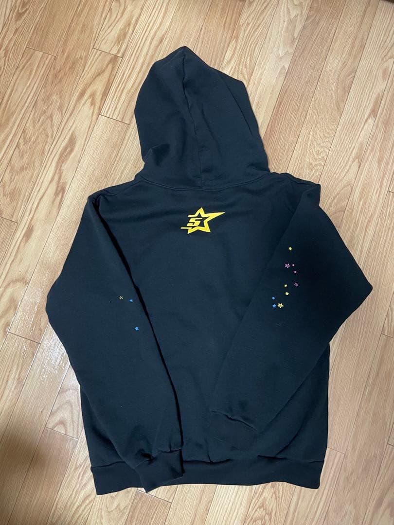 sp5der 黒 パーカー s 確実正規品