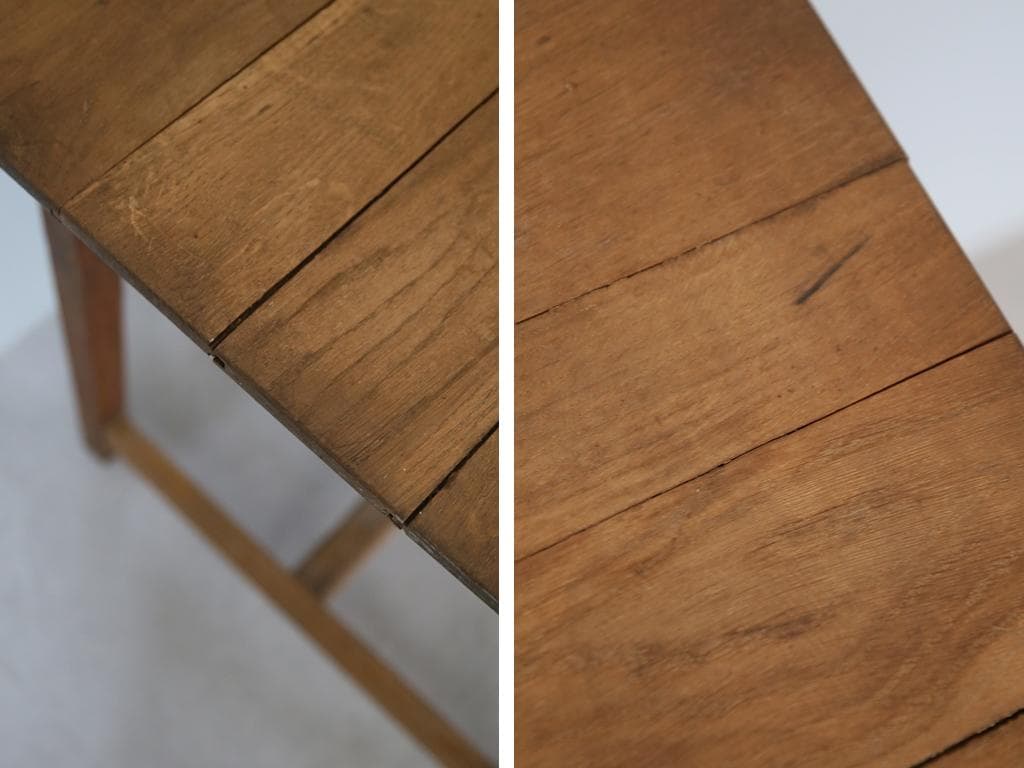 フランスアンティーク木製ダイニングテーブル/机/作業台デスク/飾り棚90-203