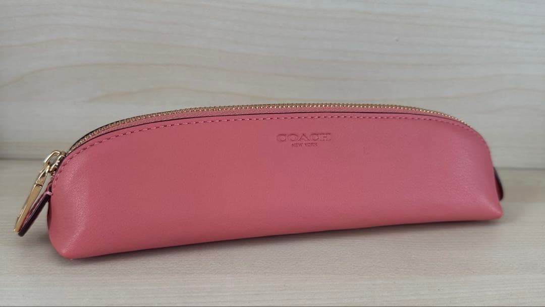 COACH コーチ 本革 レザー ペンケース CF152 タフィー ピンク新品