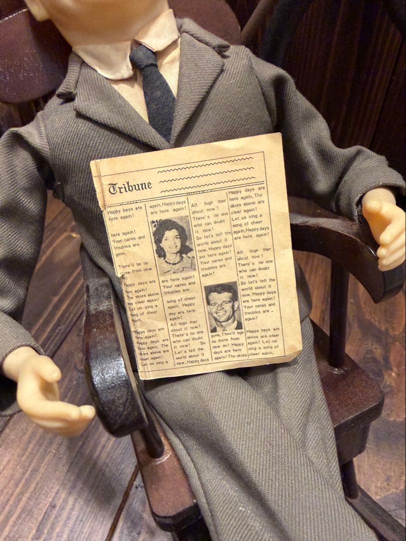 希少 KAMAL社製 ジョン・F・ケネディ ヴィンテージドール オルゴール