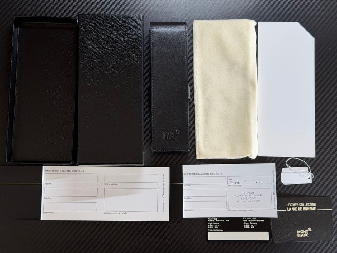 極美品 モンブラン シエナ 2本差し レザーペンケース ブラック