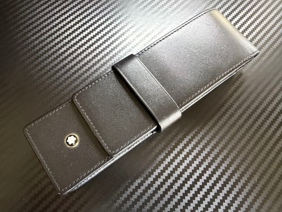 極美品 モンブラン シエナ 2本差し レザーペンケース ブラック