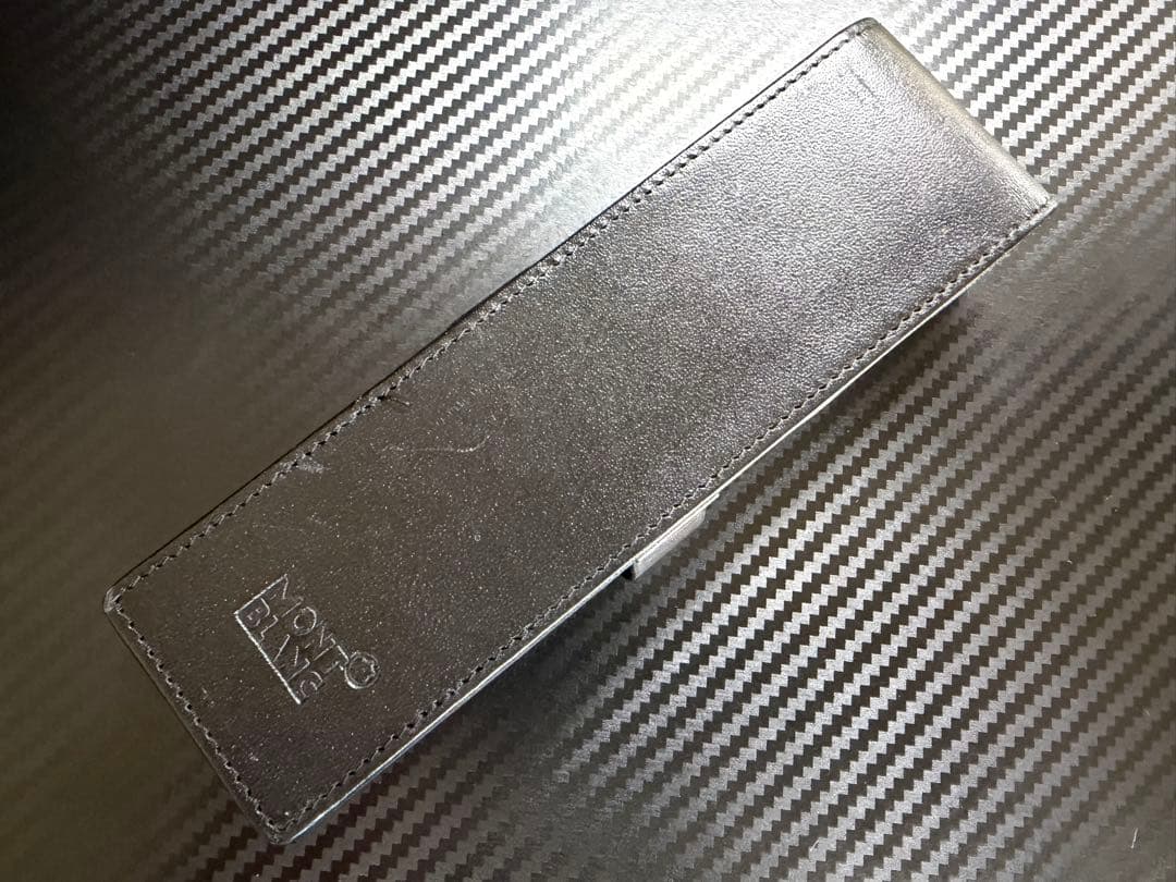 極美品 モンブラン シエナ 2本差し レザーペンケース ブラック