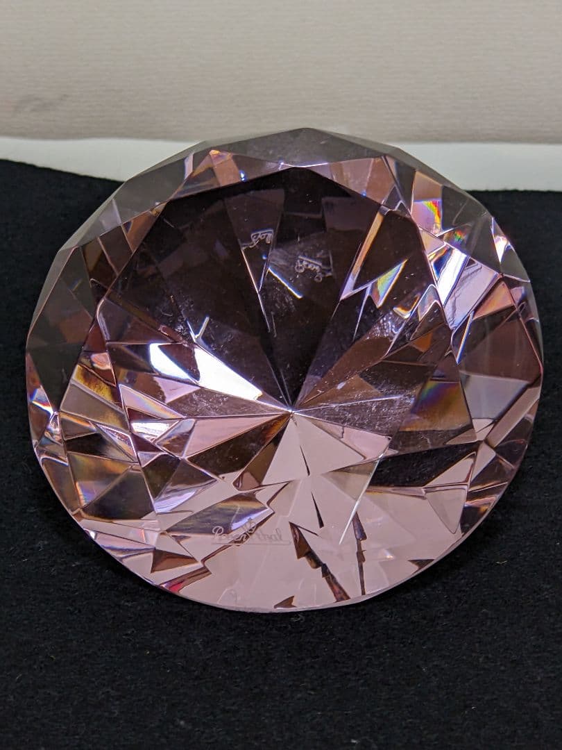 ♦ローゼンタール ドイツ製 ダイヤモンド形ピンク色 ガラスペーパーウェイト