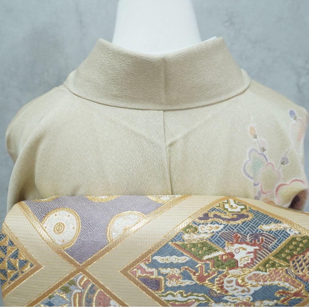 訪問着フルセット　263正絹　入学式　お宮参り【訪問着、袋帯、帯締め、帯揚げ】