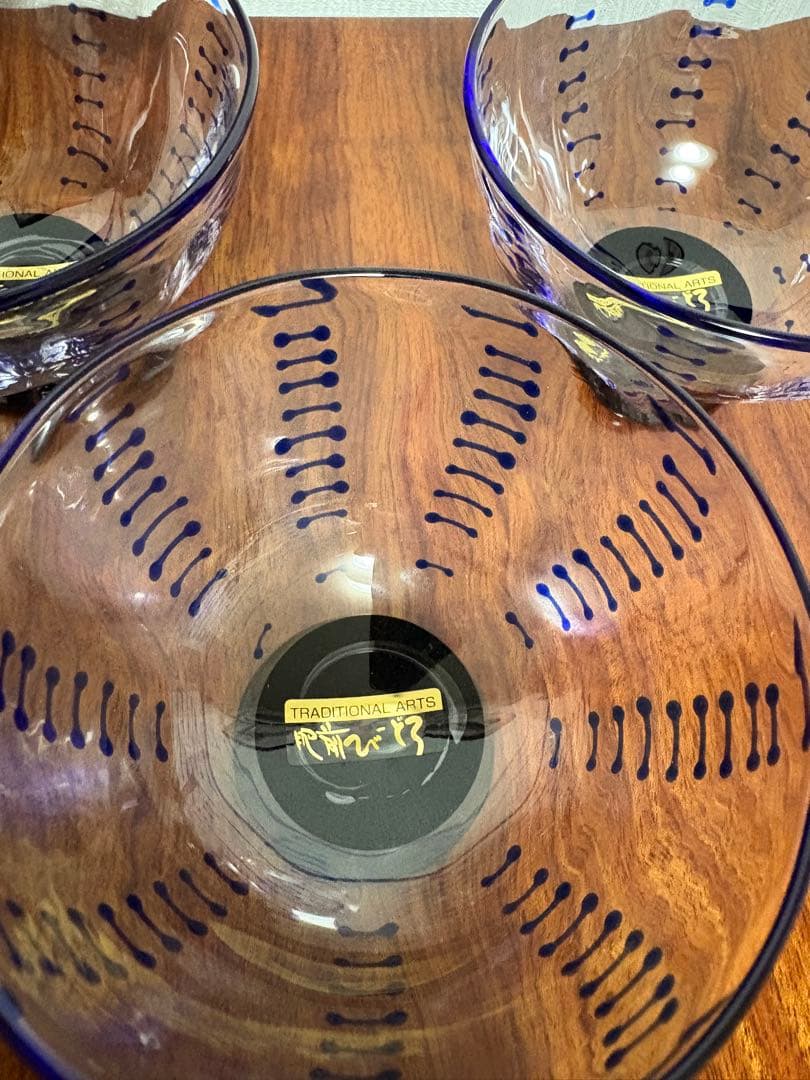 佐賀県重要無形文化財 肥前びーどろ　縄文シリーズ（大鉢3個セット）