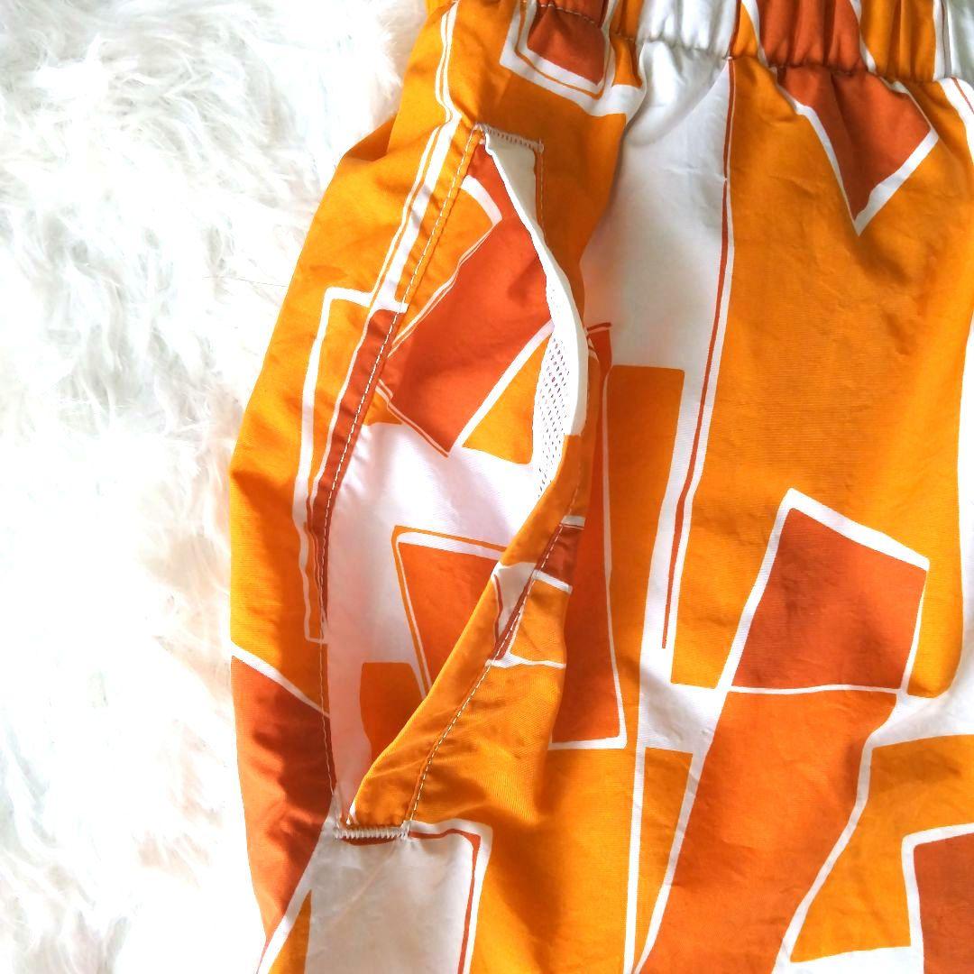 【エルメス】HERMES 幾何学模様 メンズスイムパンツ水着 Mサイズオレンジ