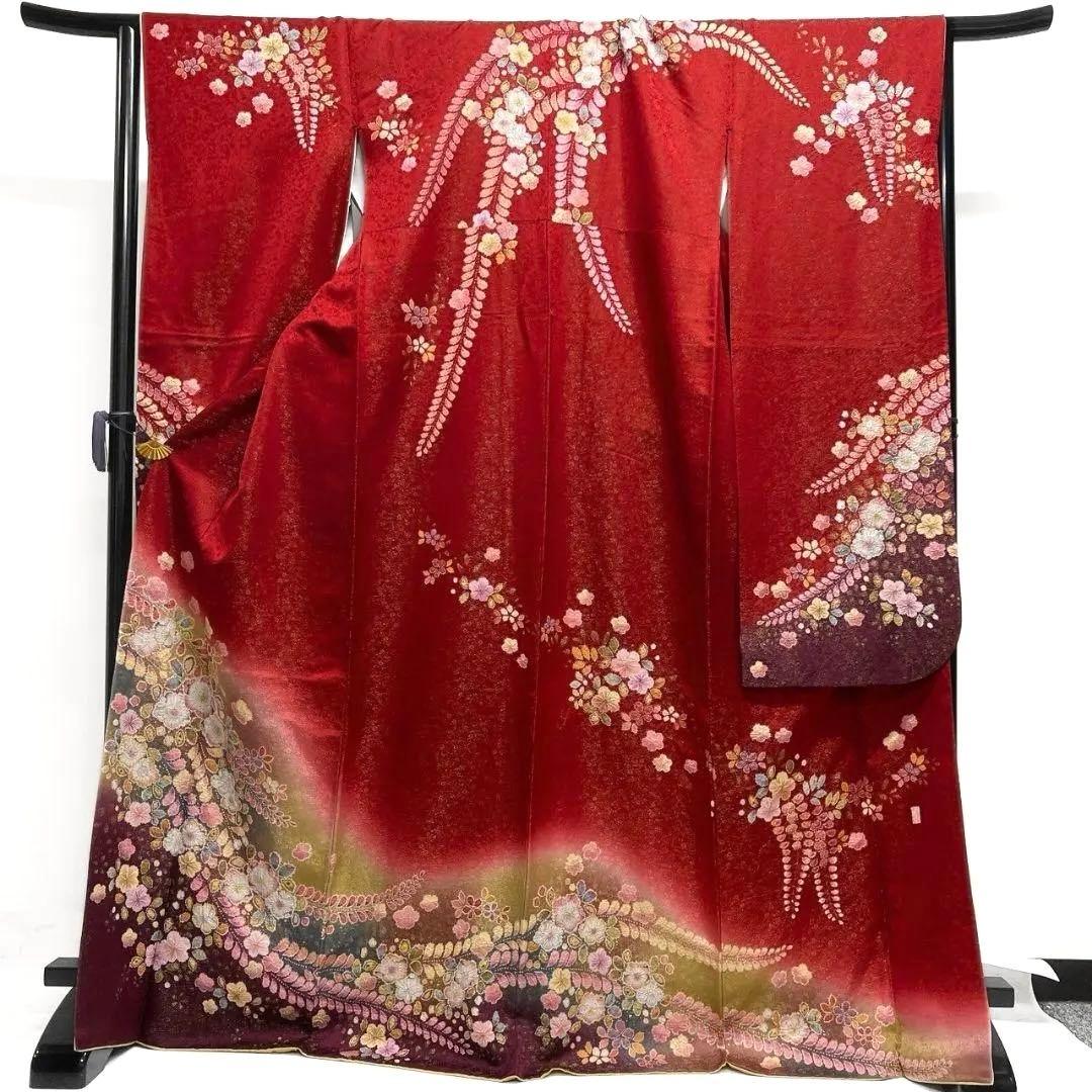 徳永憲峰　桐屋翠山工房　金通し　辻ヶ花模様　振袖　成人式 着物 032a p