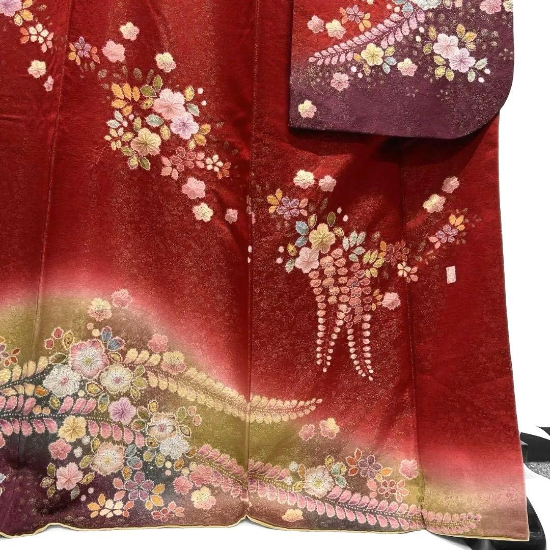 徳永憲峰　桐屋翠山工房　金通し　辻ヶ花模様　振袖　成人式 着物 032a p