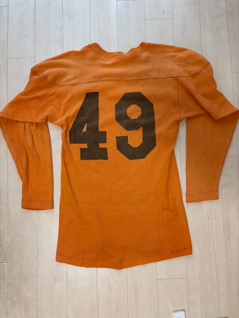 50s 60s ヴィンテージ 染込み　フットボールシャツ
