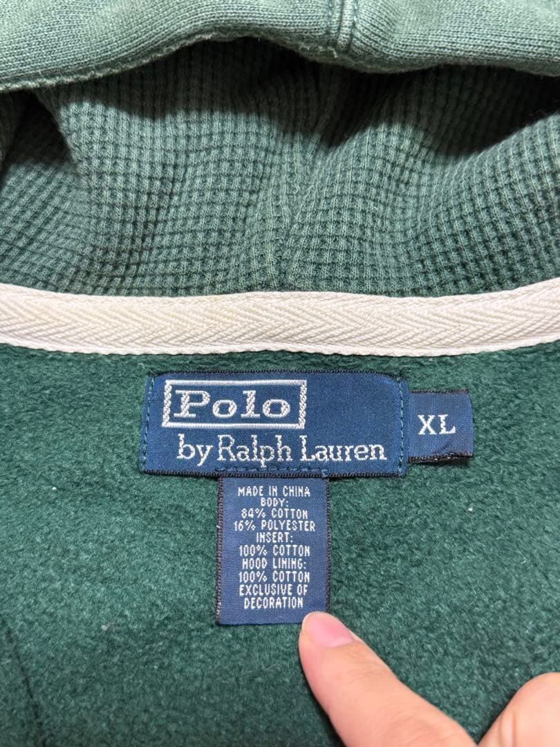 【古着】Polo by Ralph Lauren グリーンパーカー XL