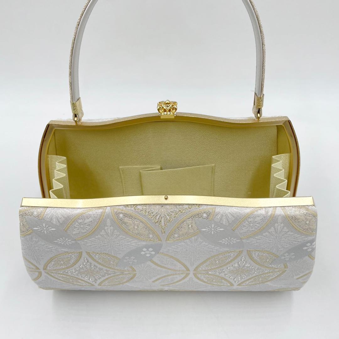 フォーマル礼装用　振袖 　日本謹製 西陣織　草履バッグセット 七宝柄シルバー