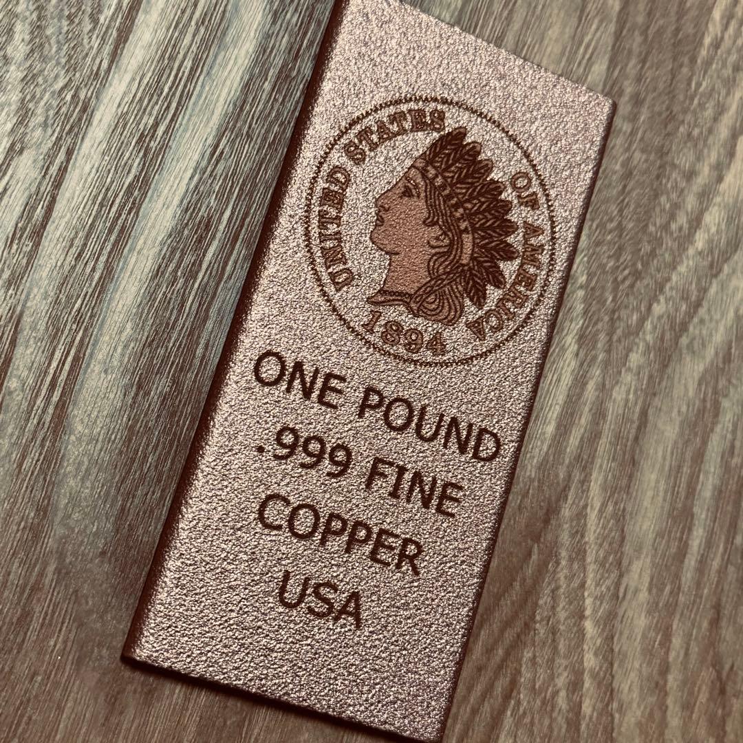 1894年　自由の女神ヘッドドレス　1ポンド（16オンス）　純銅アートバー