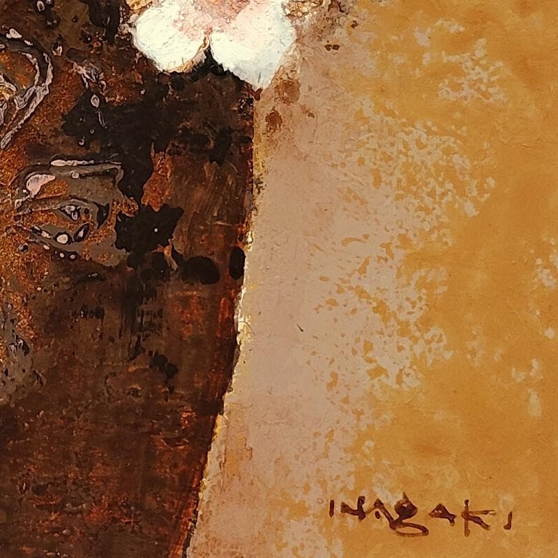 ☆ 稲垣 昌紀 ☆「白い花」　油絵　F4号 未使用！