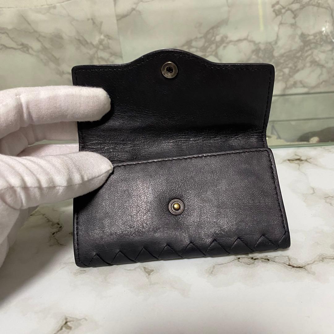 ボッテガヴェネタ キーケース 6連 イントレチャート ブラック 本革 レザー