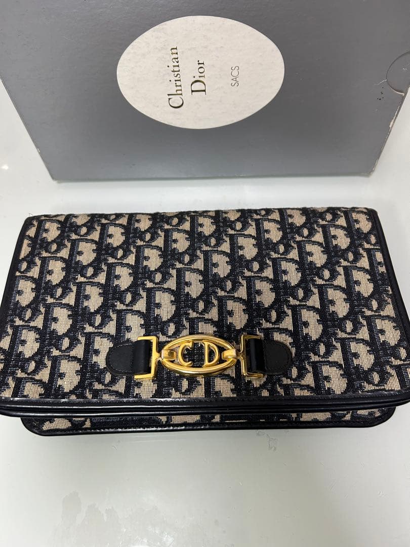 Christian Dior ショルダーバッグ ブラック×ブラウン