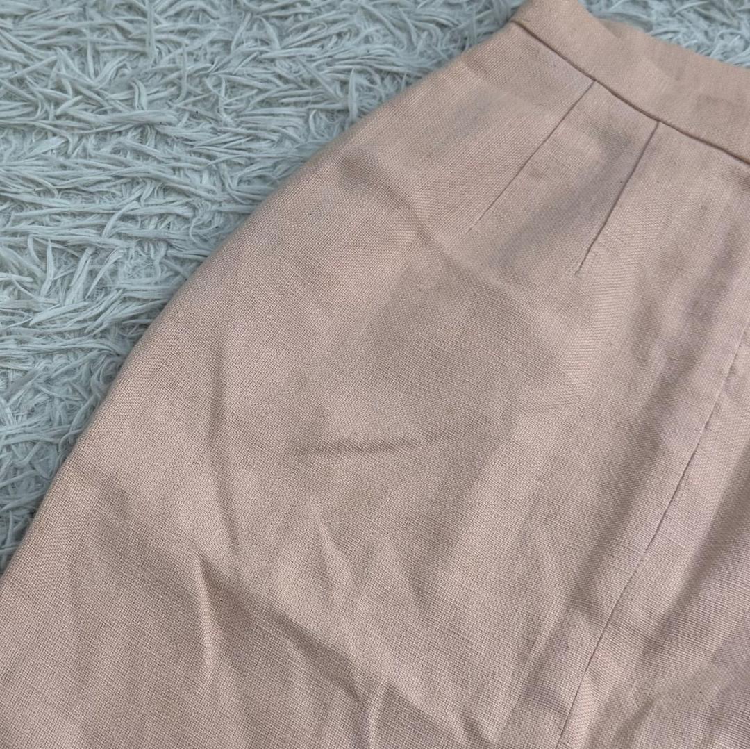 16529✨シャネル 金ボタン ココマーク タイトスカート サーモンピンク 34