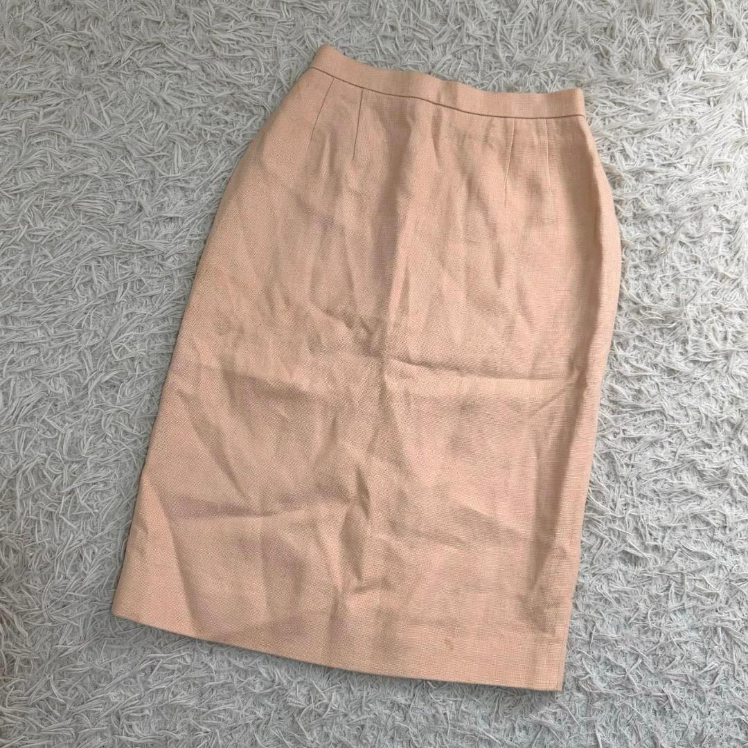 16529✨シャネル 金ボタン ココマーク タイトスカート サーモンピンク 34