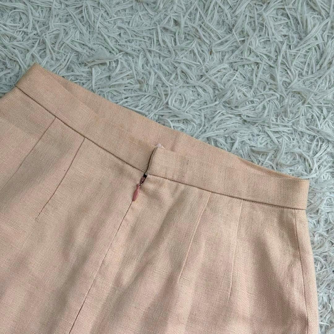 16529✨シャネル 金ボタン ココマーク タイトスカート サーモンピンク 34
