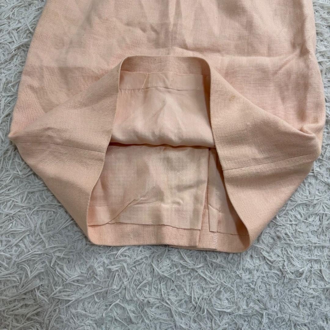 16529✨シャネル 金ボタン ココマーク タイトスカート サーモンピンク 34