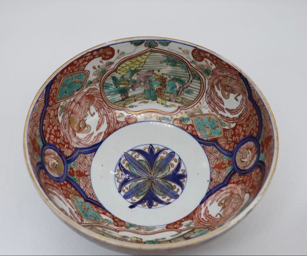 江戸　伊万里色絵　大鉢　アンティーク　送料込み250305