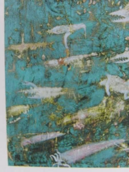 佐々木豊、泳ぐ豚、希少画集画、新品額装付、状態良好