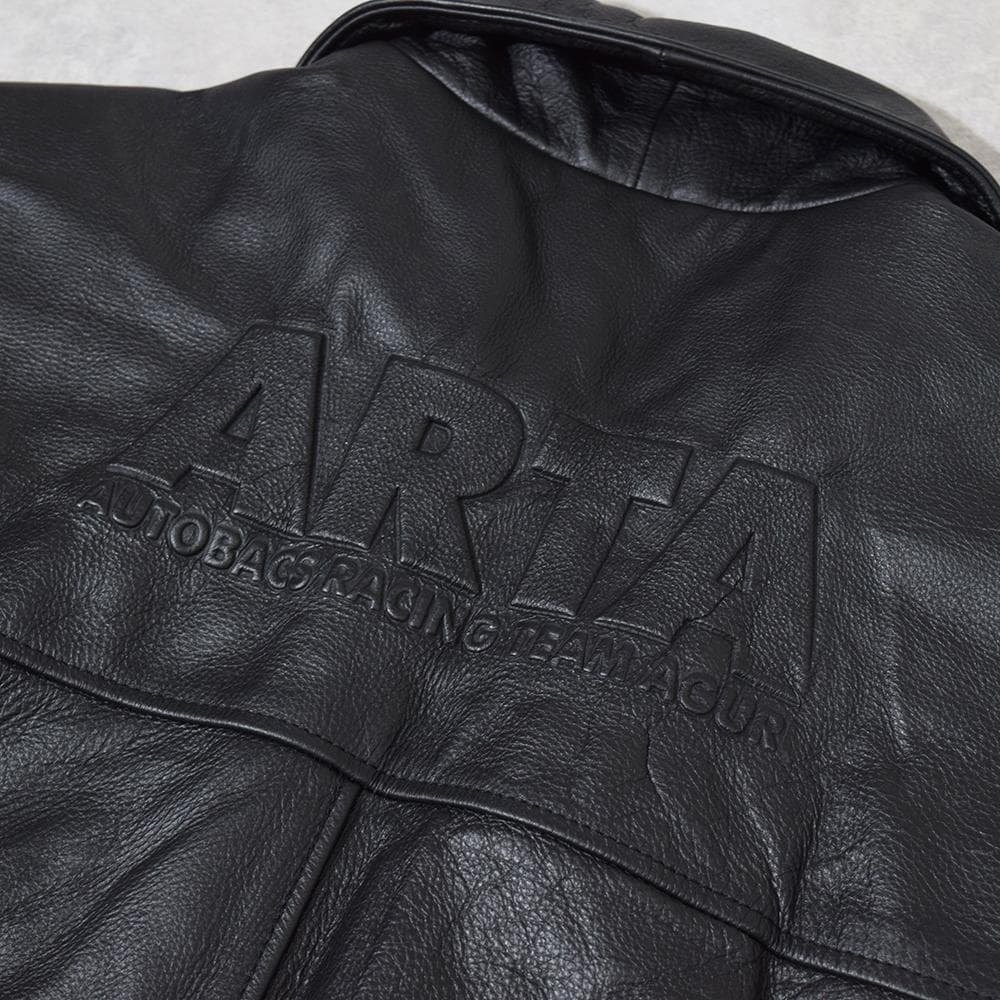 90年代 ARTA 鈴木亜久里 F1 牛革 レザーライダースジャケット 黒
