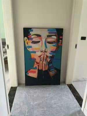 現代ファッション軽いリビング装飾画北欧風美人抽象人物掛け玄関廊下縦版画