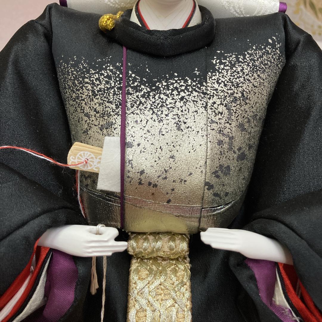 E14ひな人形　訳あり特価　お洒落な黒地の衣装 小十番親王のみ　親王飾り
