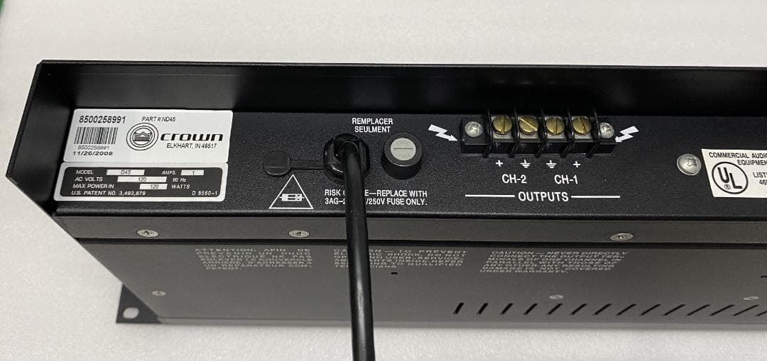 クラウン CROWN D-45 ステレオパワーアンプ 動作OK・美品