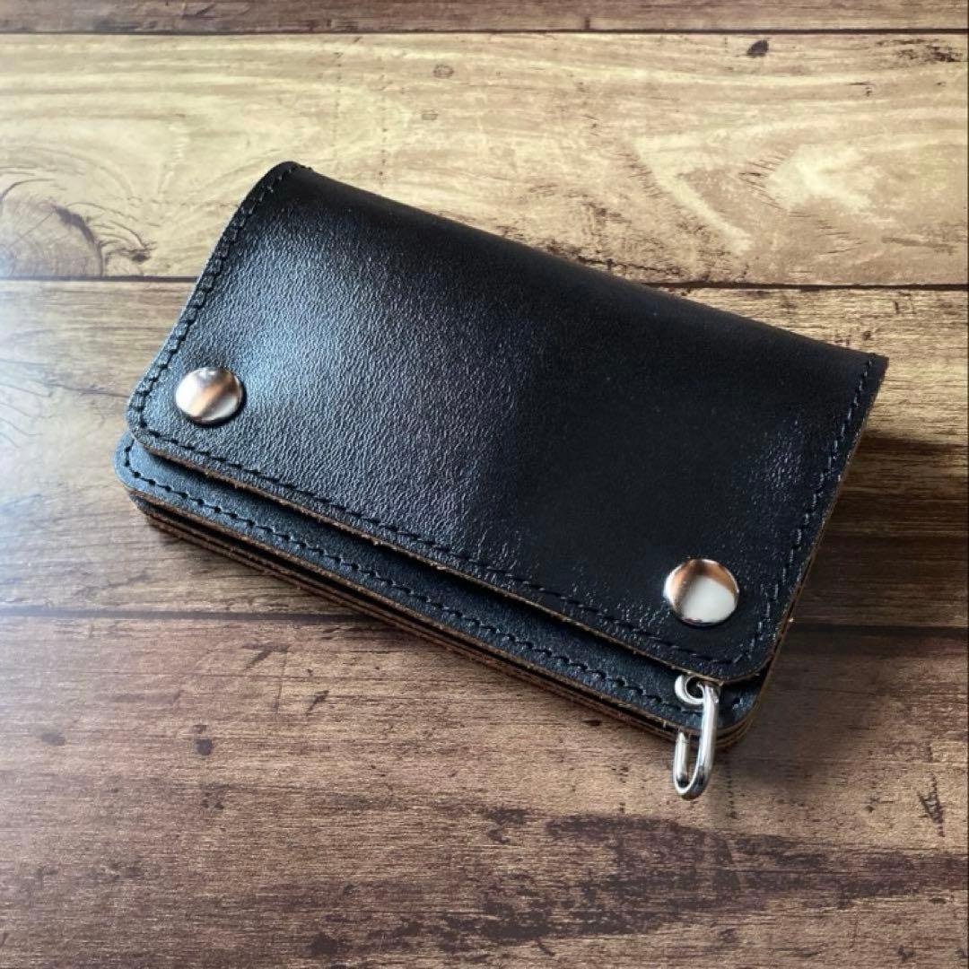 【たー】トラッカーウォレット150（ミドル）3層【お札を折らずに収納】