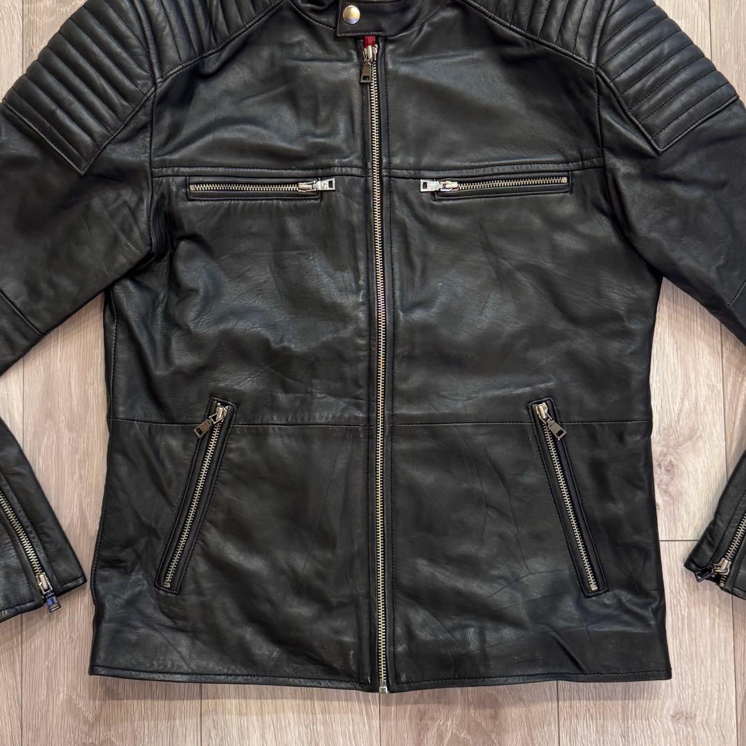 roshell 本革 レザージャケット XL ブラック ライダース ブルゾン