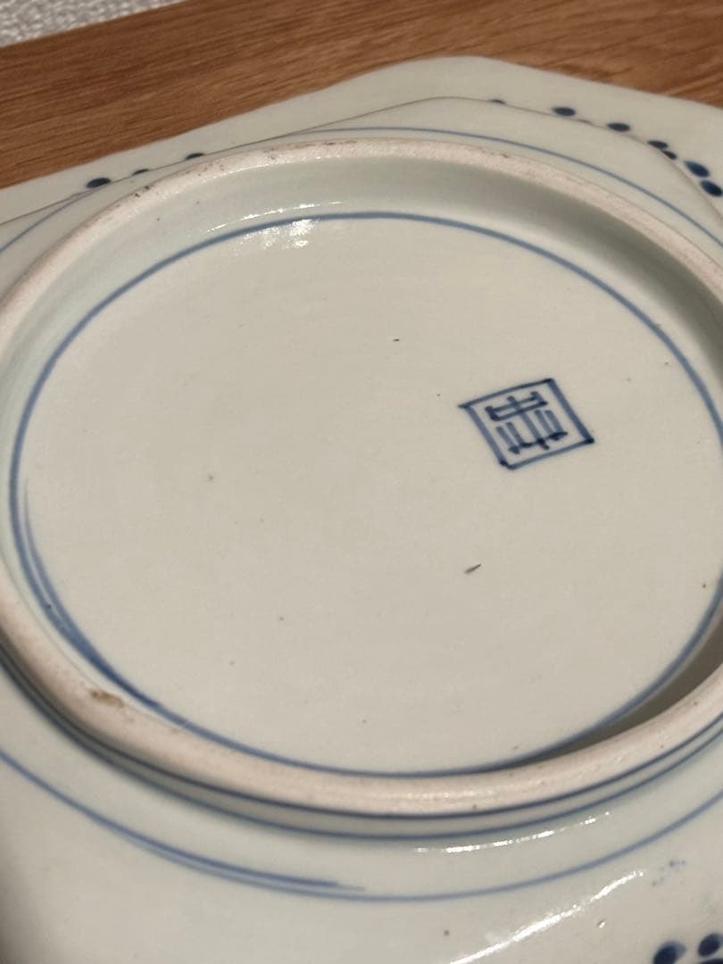 古伊万里 伊万里焼 角皿 染付花の図八角皿