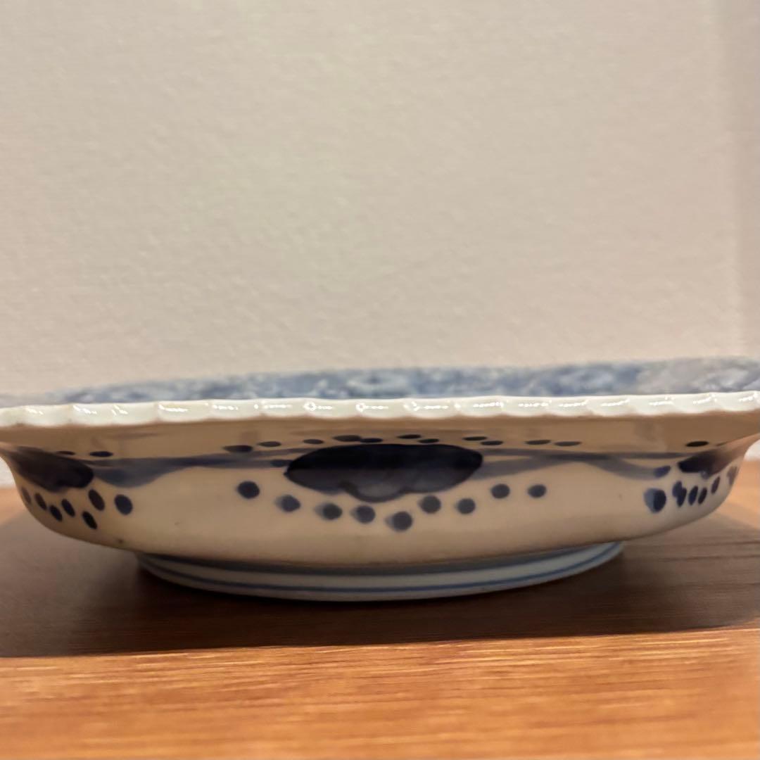 古伊万里 伊万里焼 角皿 染付花の図八角皿